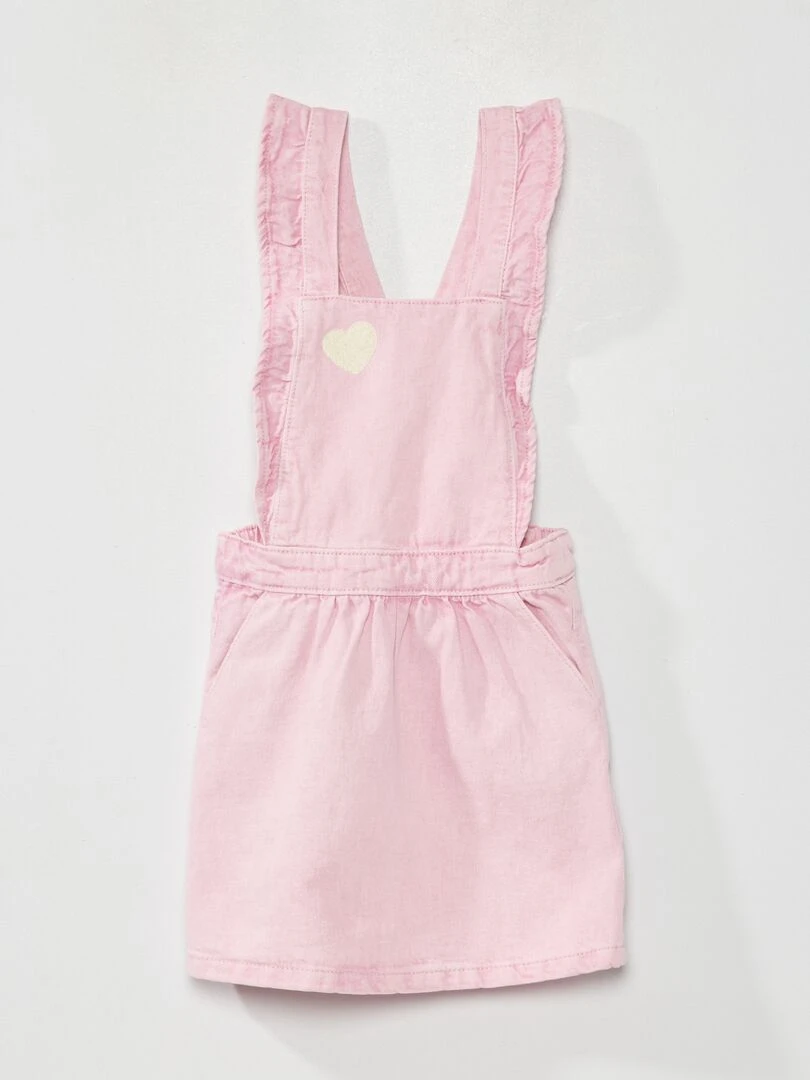 Robe salopette en jean Rose