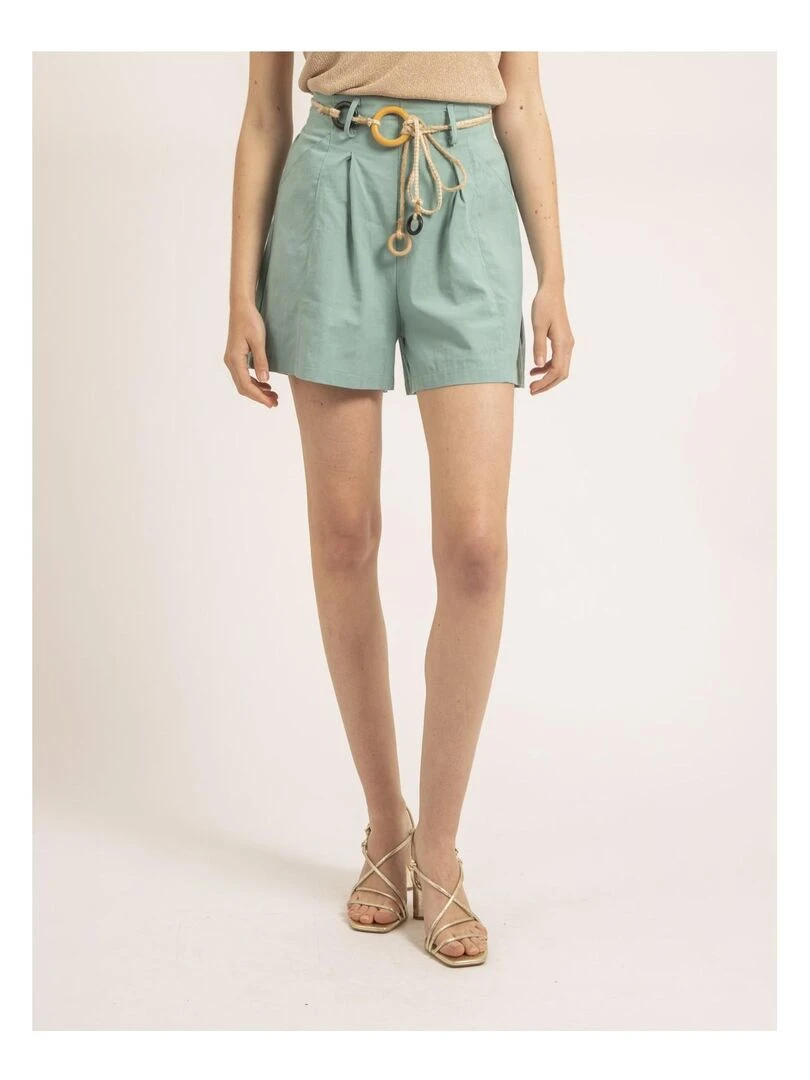Short effet lin XEDONA Vert d'eau
