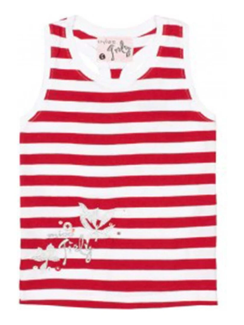 Débardeur fille FLO MISS GIRLY Blanc Rouge