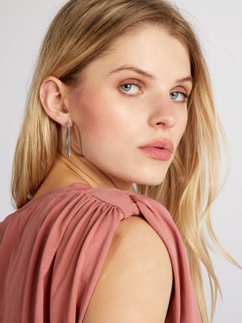 Tee shirt sans manches avec épaulettes Rose brique