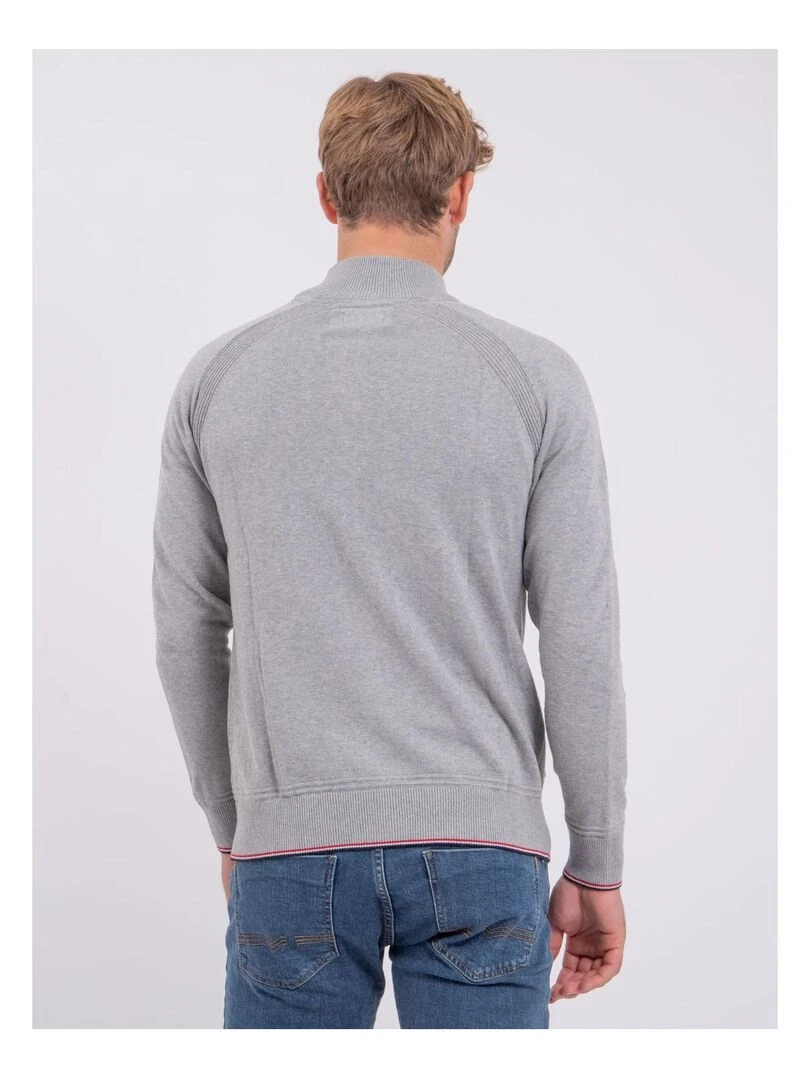 Gilet zippé col montant coton AMAEL Gris