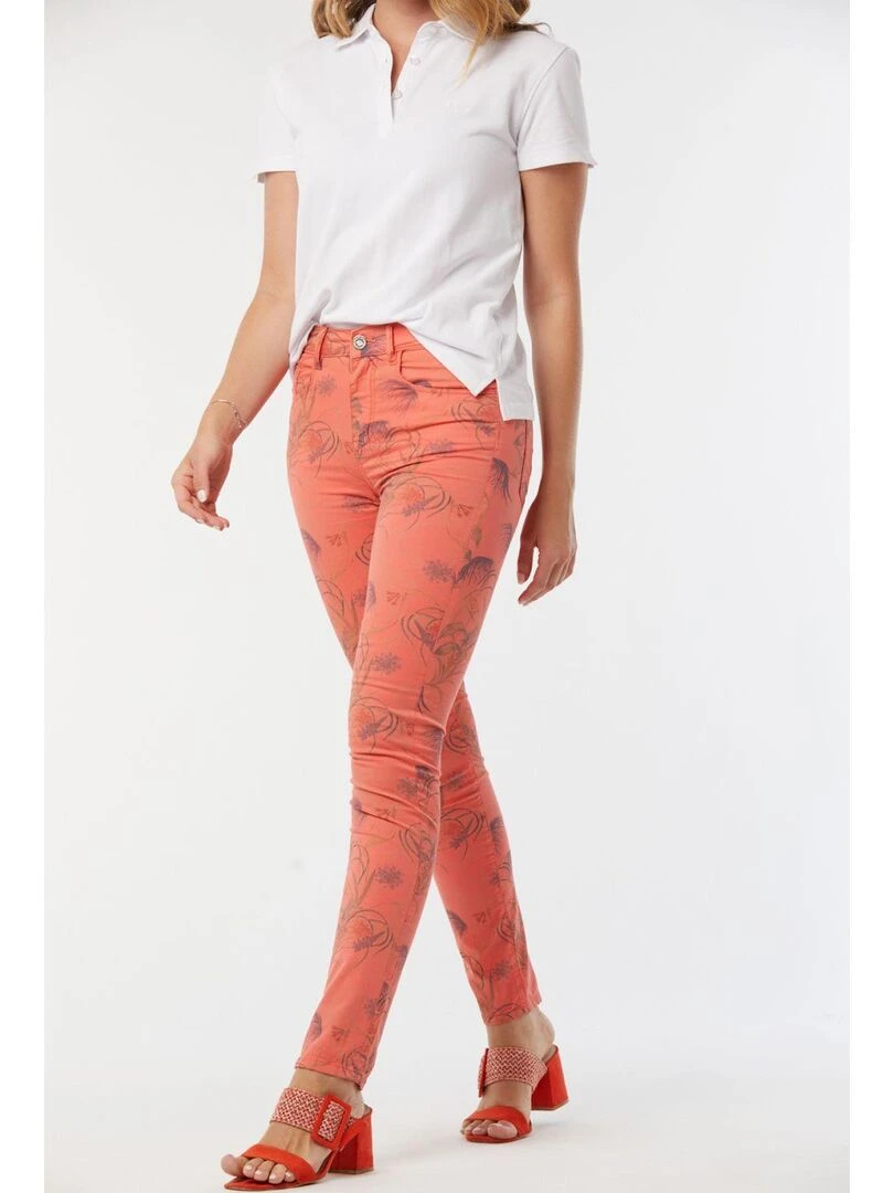 Lee Cooper   Pantalon coton slim LC135   Orange