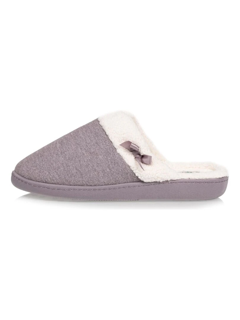 Chaussons mules recyclées Femme Gris   Gris chiné
