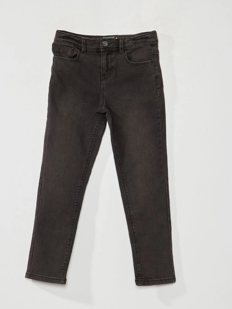 Jean slim à taille ajustable Noir