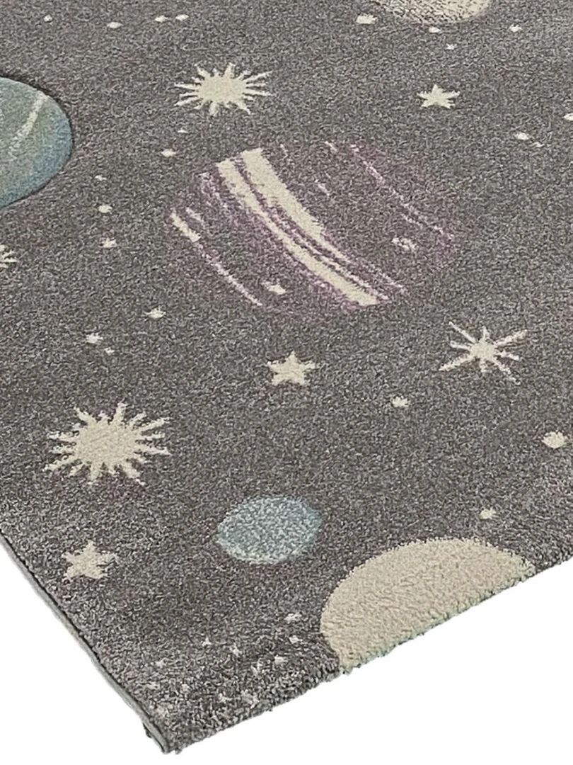 Tapis enfant PLANETKIDS en polypropylène doux et soyeux OEKO TEX® Gris