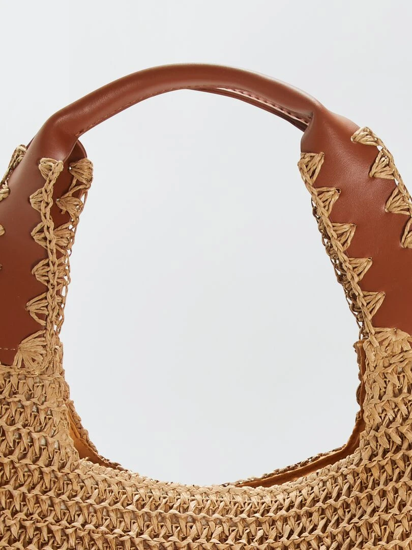 Sac sceau en paille   Marron