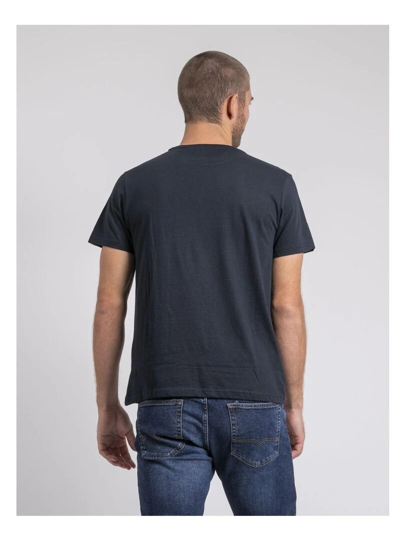 T shirt col rond pur coton JOAKIM Bleu marine