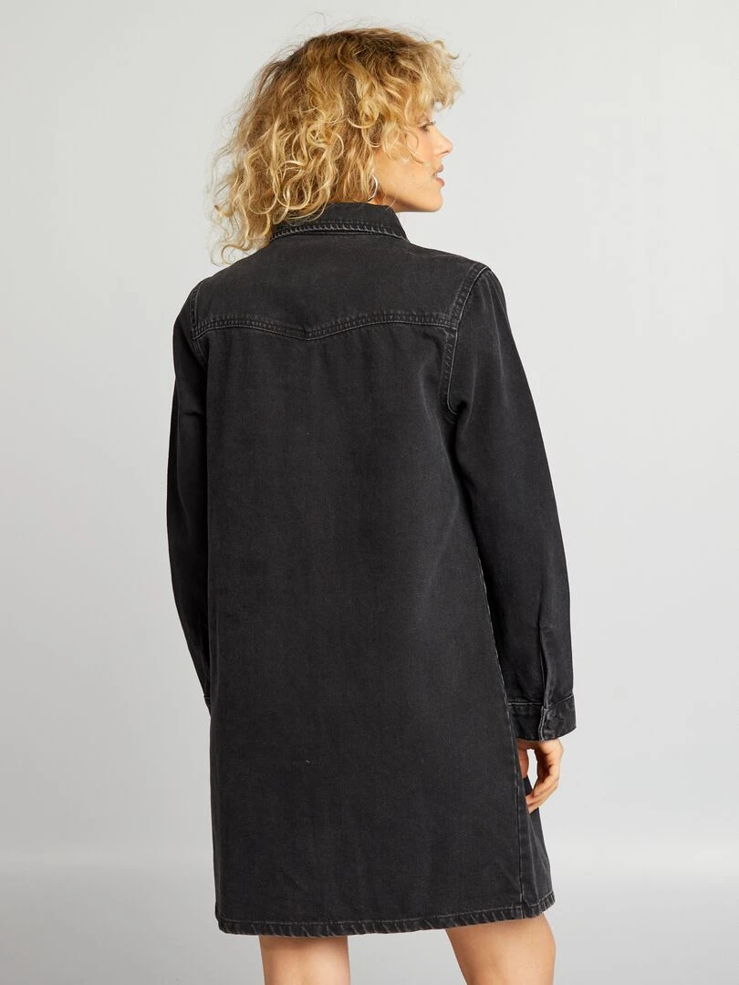 Robe veste en denim   Gris