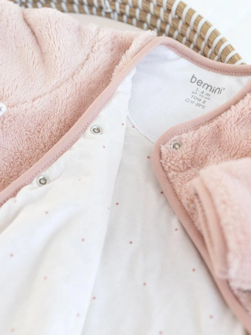 Bemini Gigoteuse  avec moufles Softy et jersey   Rose clair