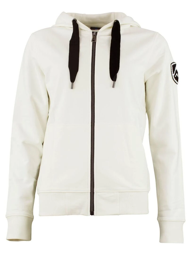 Sweat zippé à capuche femme ACLARA Ecru