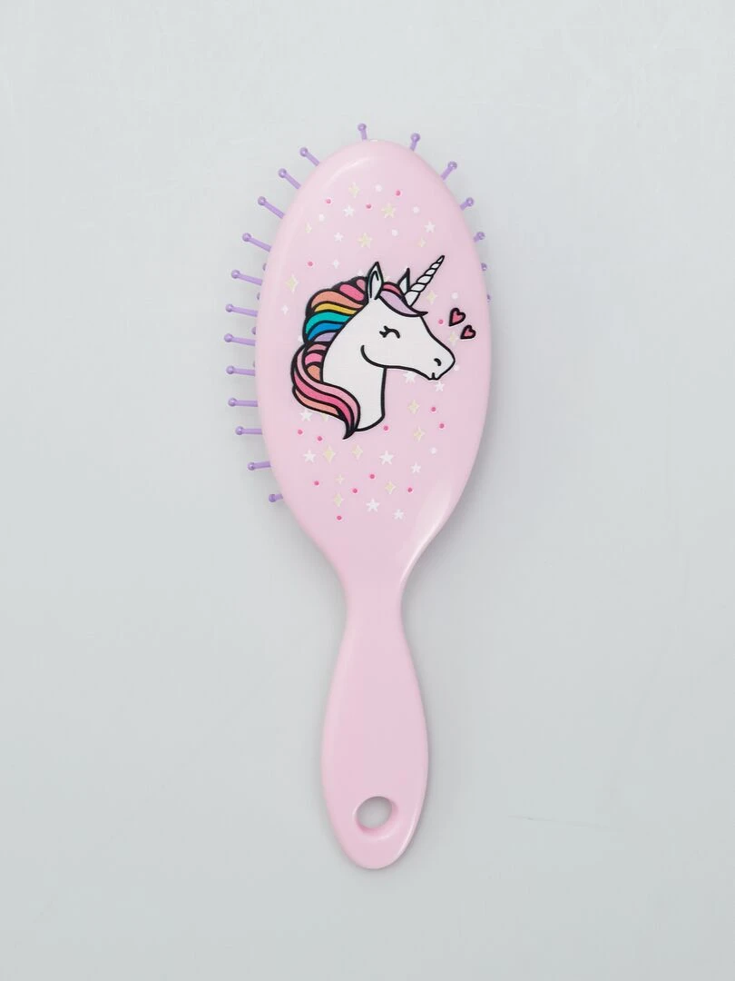 Brosse à cheveux licorne Rose
