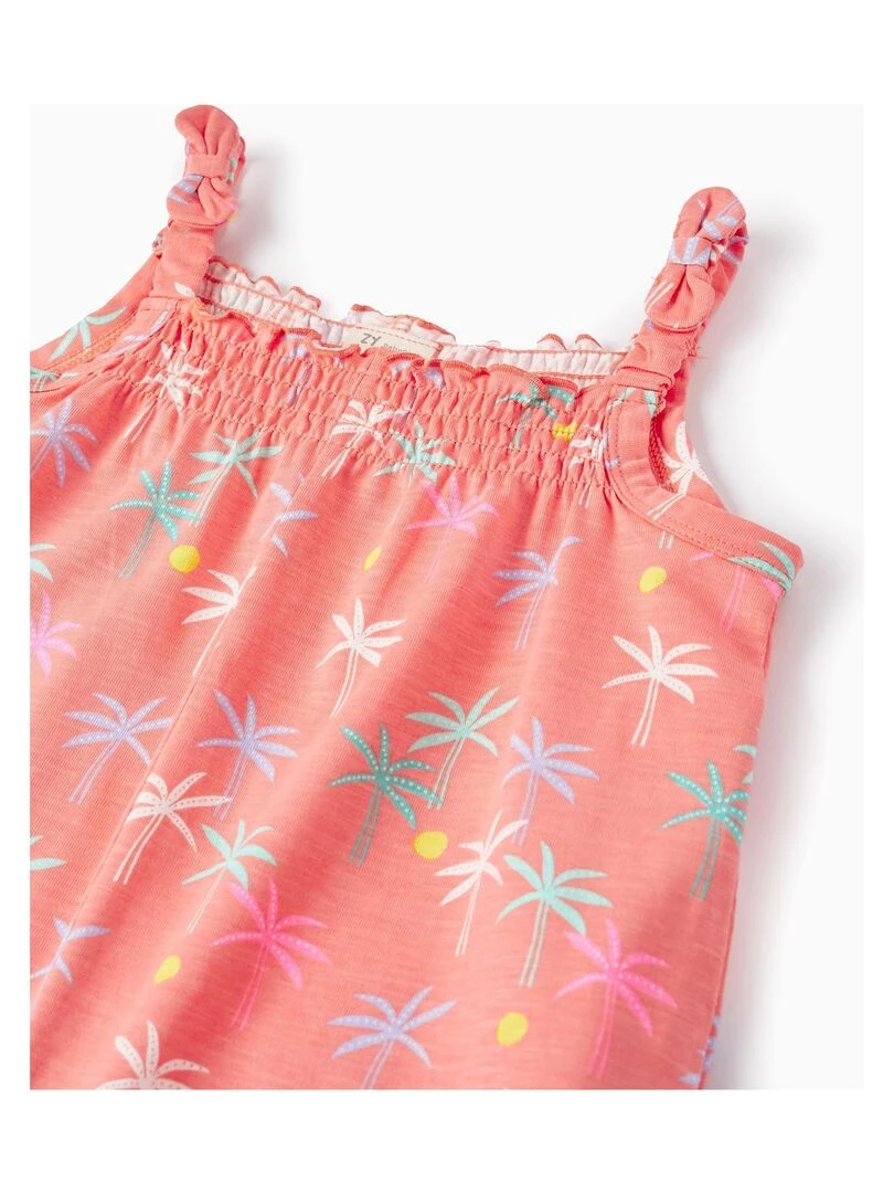 Combishort en Coton pour Bébé Fille 'Palmiers' manches longues EXPLORING AUSTRALIA   Rose