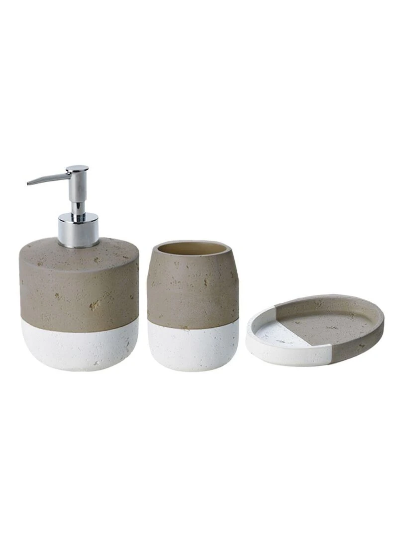 Guy Levasseur   Set de salle de bain  en céramique taupe   Gris taupe