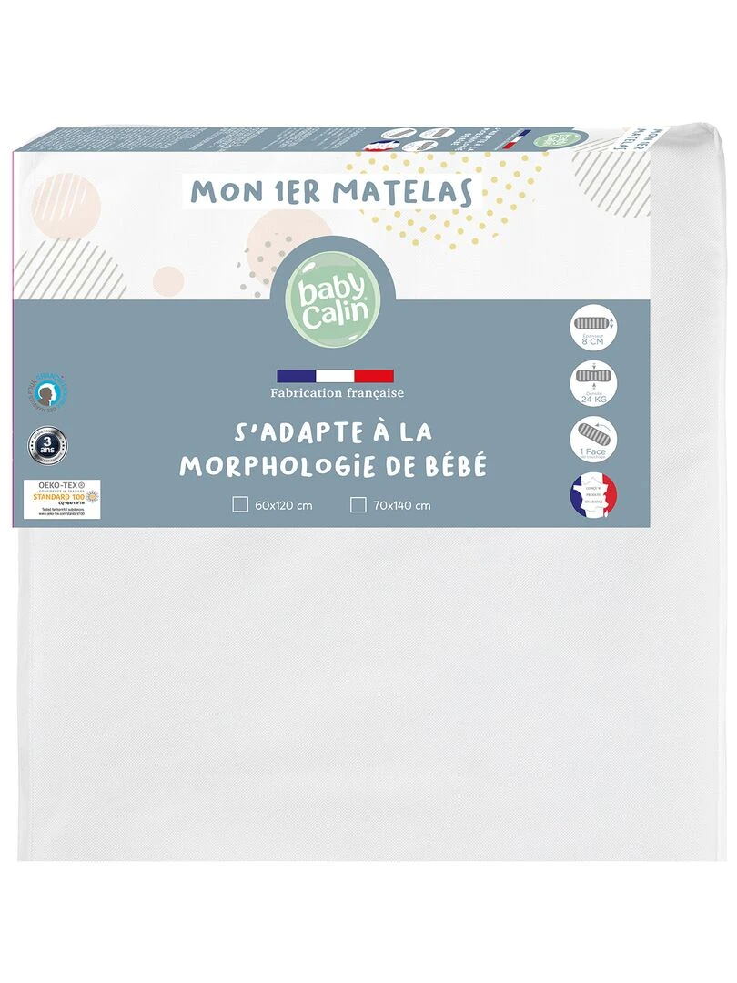 Matelas bébé Mon 1er Matelas – 60x120 cm Blanc