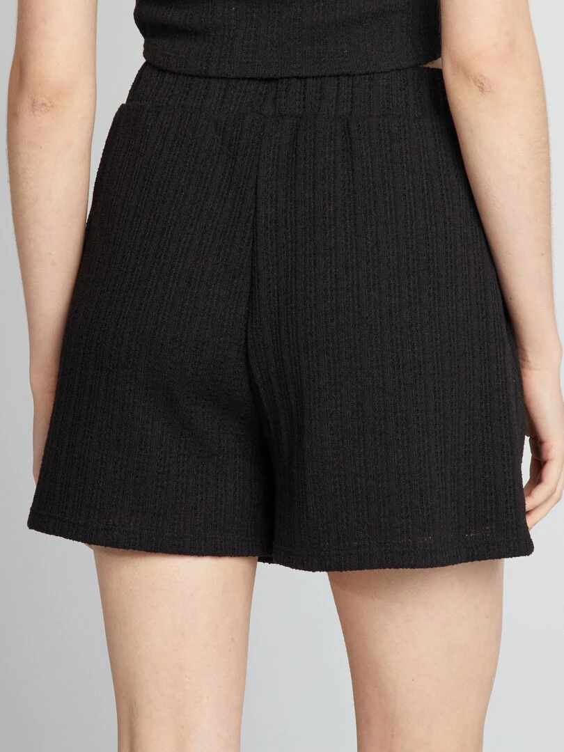 Short en matière ajourée   noir