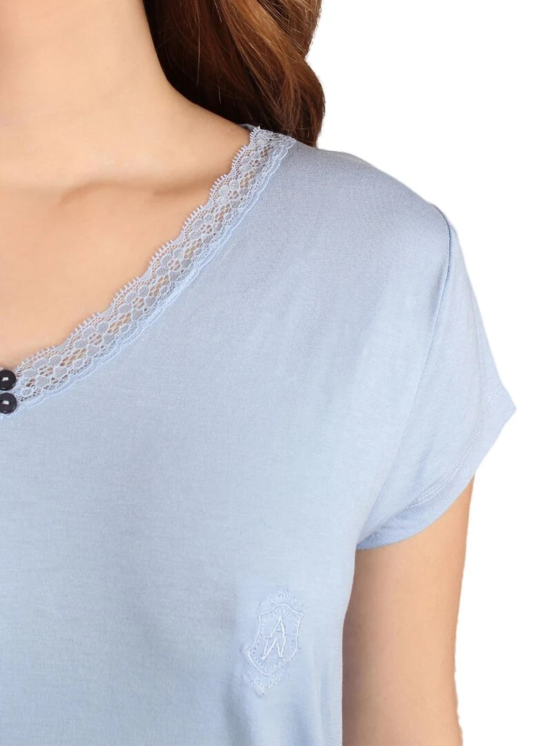 Pyjama short t shirt Fresh And Soft   Bleu