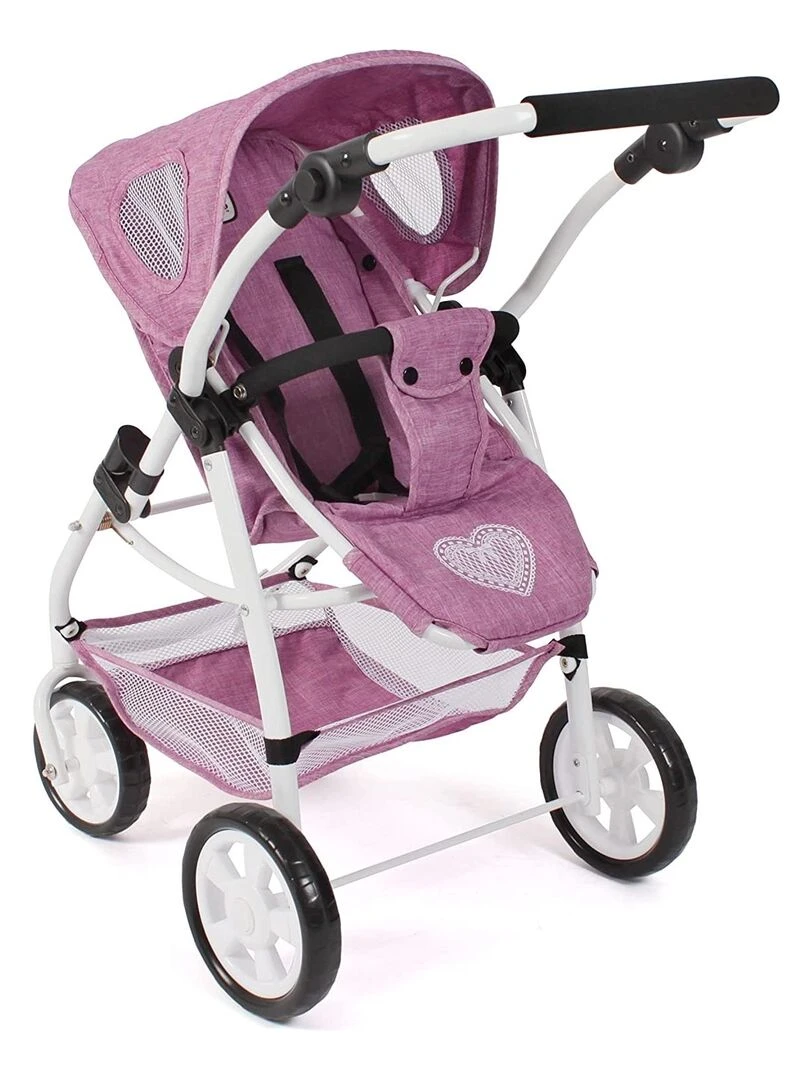 Poussette pour poupées 3 en 1 EMOTION jean rose   N/A