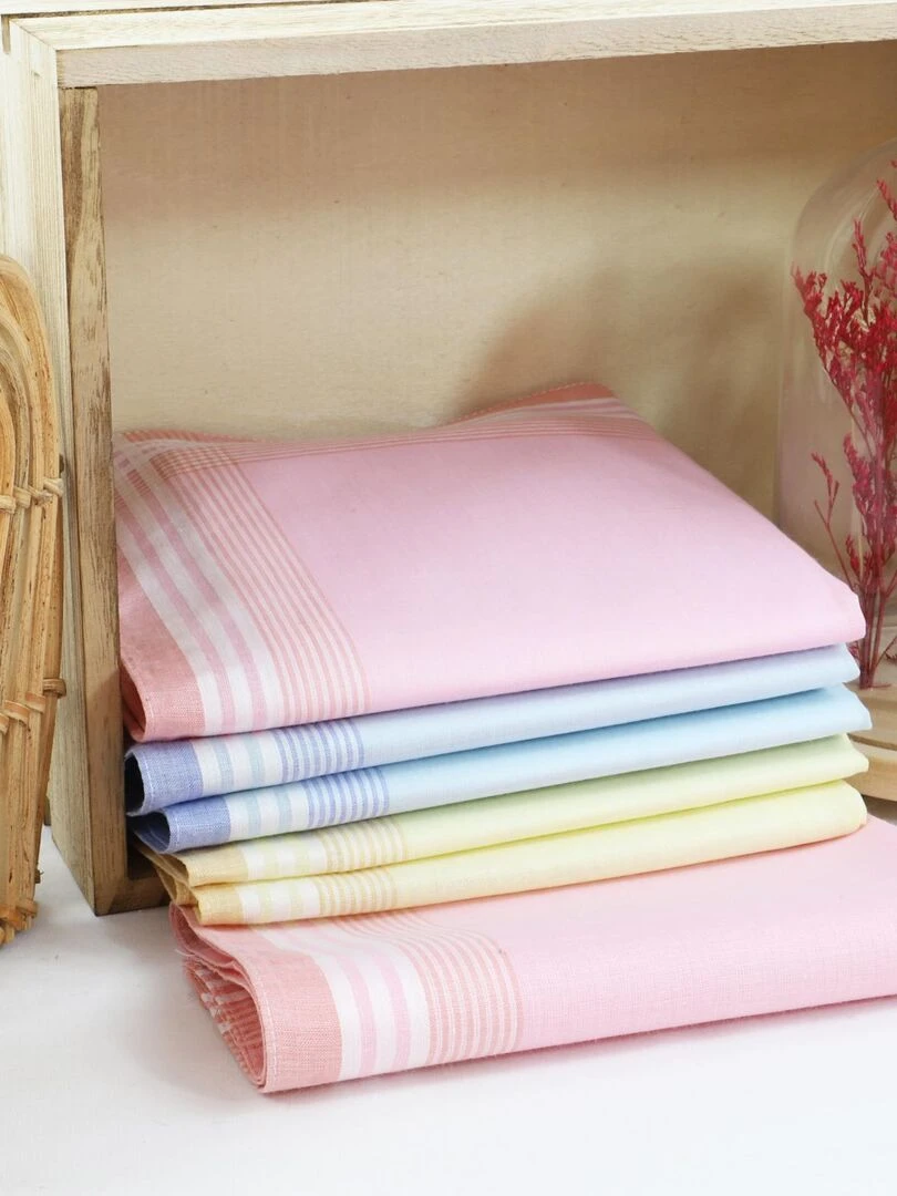 Lot de 6 mouchoirs en tissus imprimés LILA Multicolore