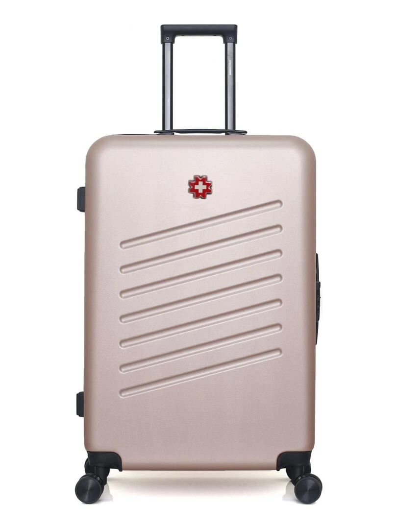 SWISS KOPPER VALISE GRAND FORMAT ABS ZURICH 4 ROUES 75 CM Rose