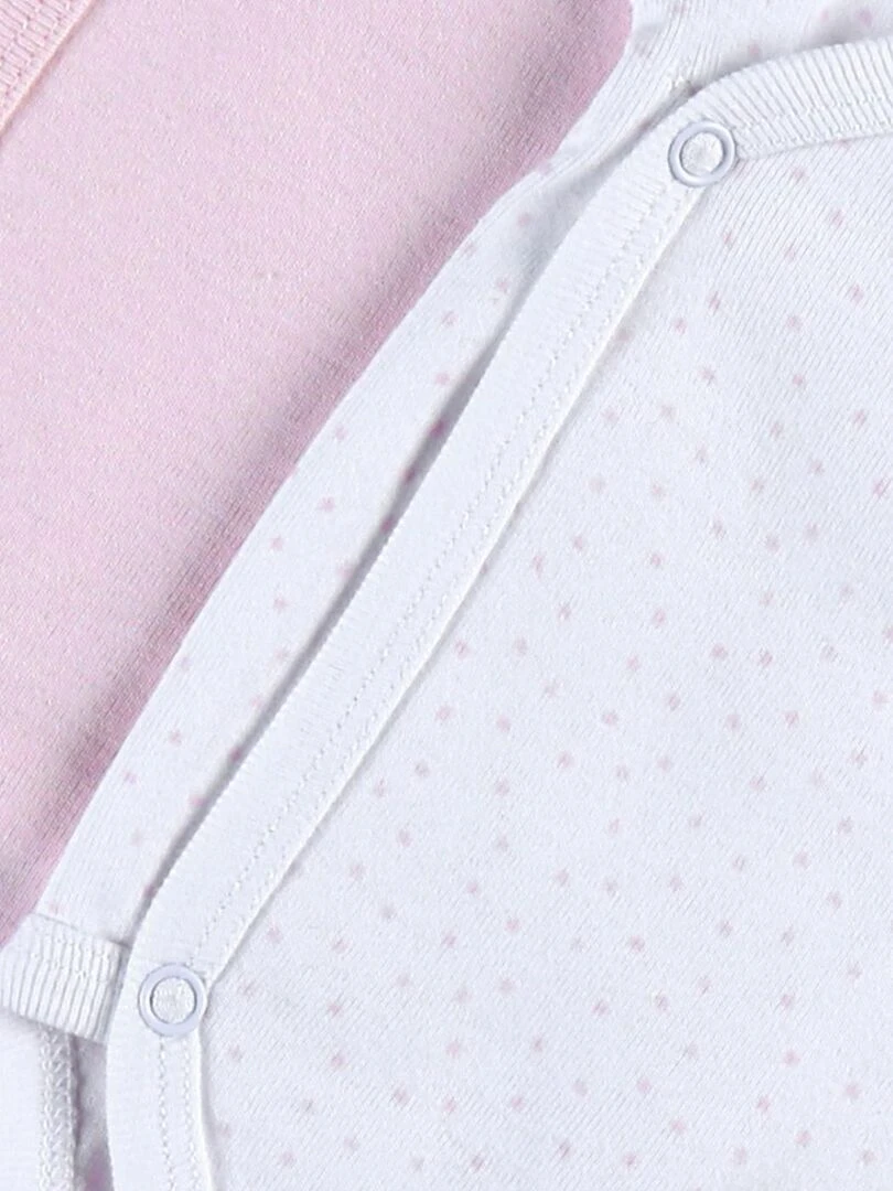 Set de 2 bodys croisés à manches courtes  clair/blanc   Noukie's   Rose