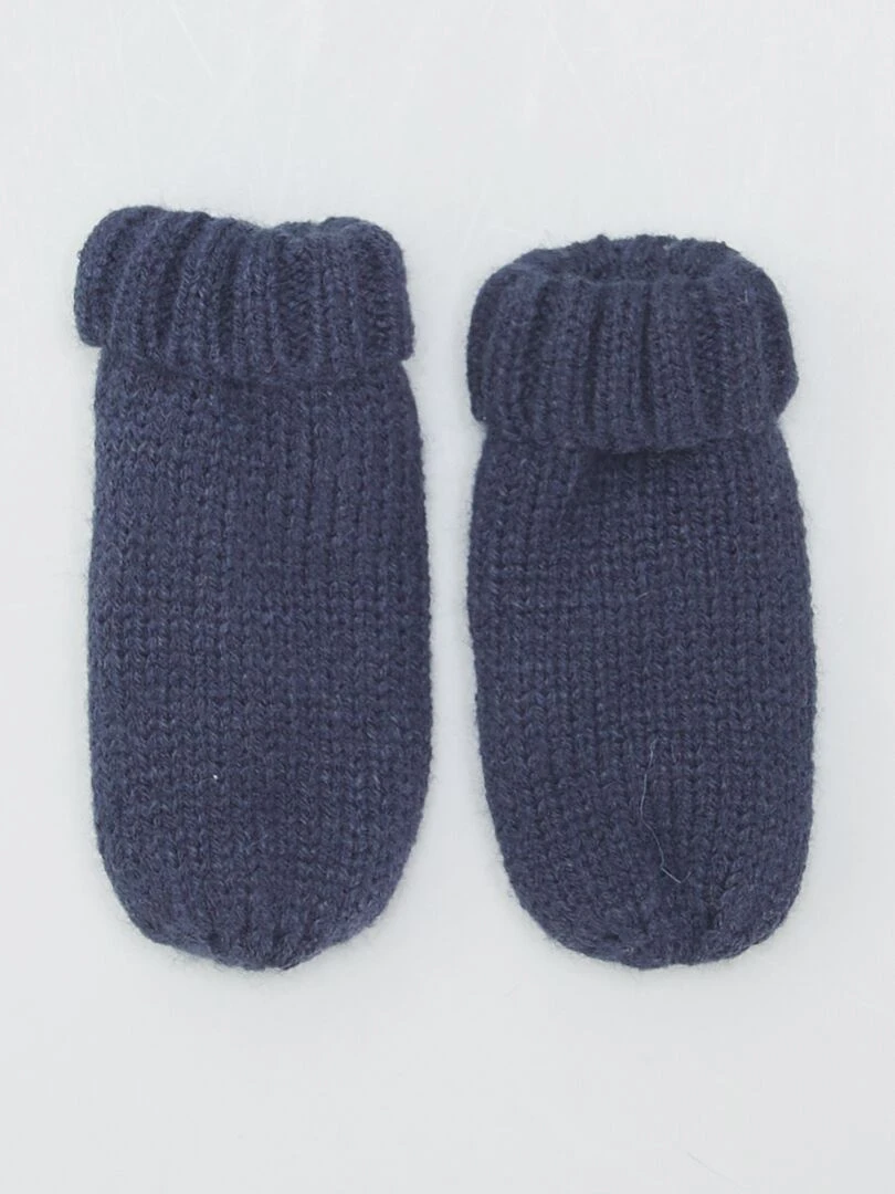 Ensemble bonnet  snood et moufles   NOIR IRIS