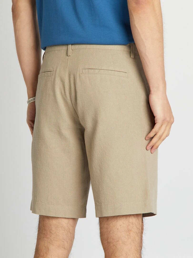 Bermuda en lin mélangé   Gris