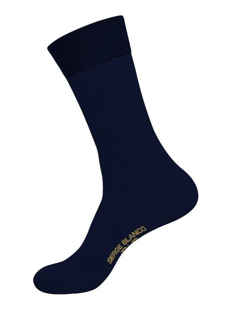 Lot de 9 Paires de Chaussettes de ville coton homme peigné doux Serge Blanco   Noir