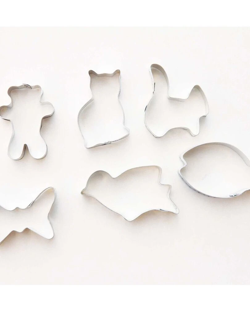 6 emportes pièces pâtisserie animaux Blanc
