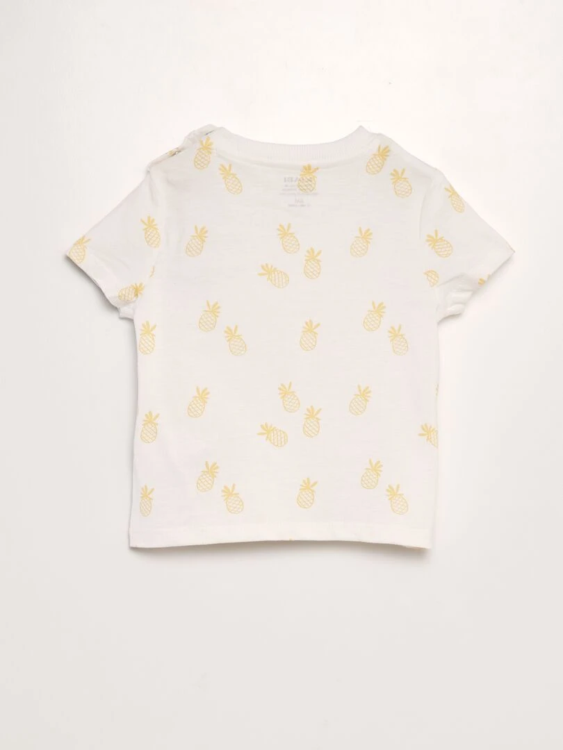 T shirt imprimé à poche   Blanc pine