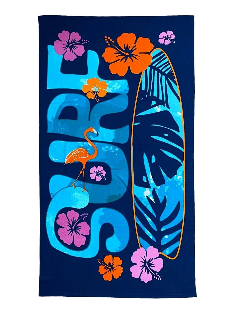 Serviette de plage microfibre Gallina 90x170 250g/m² Bleu marine