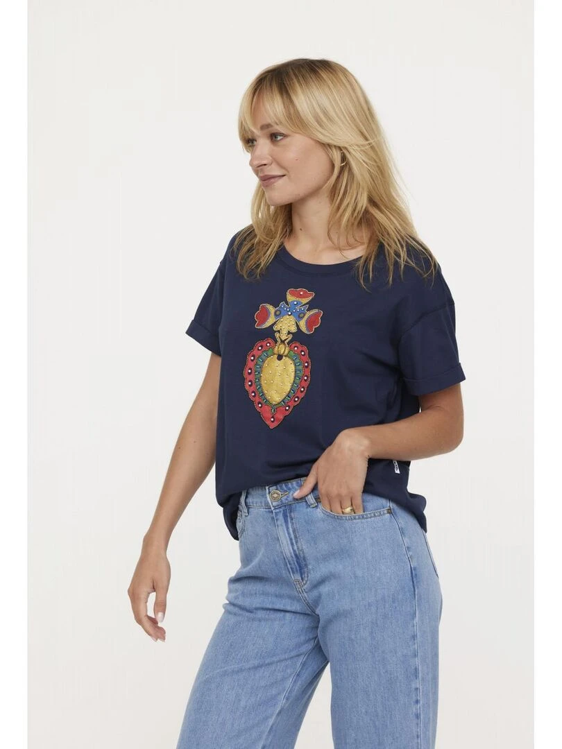 Lee Cooper   T shirt manches courtes coton regular ASOEUR   Bleu marine