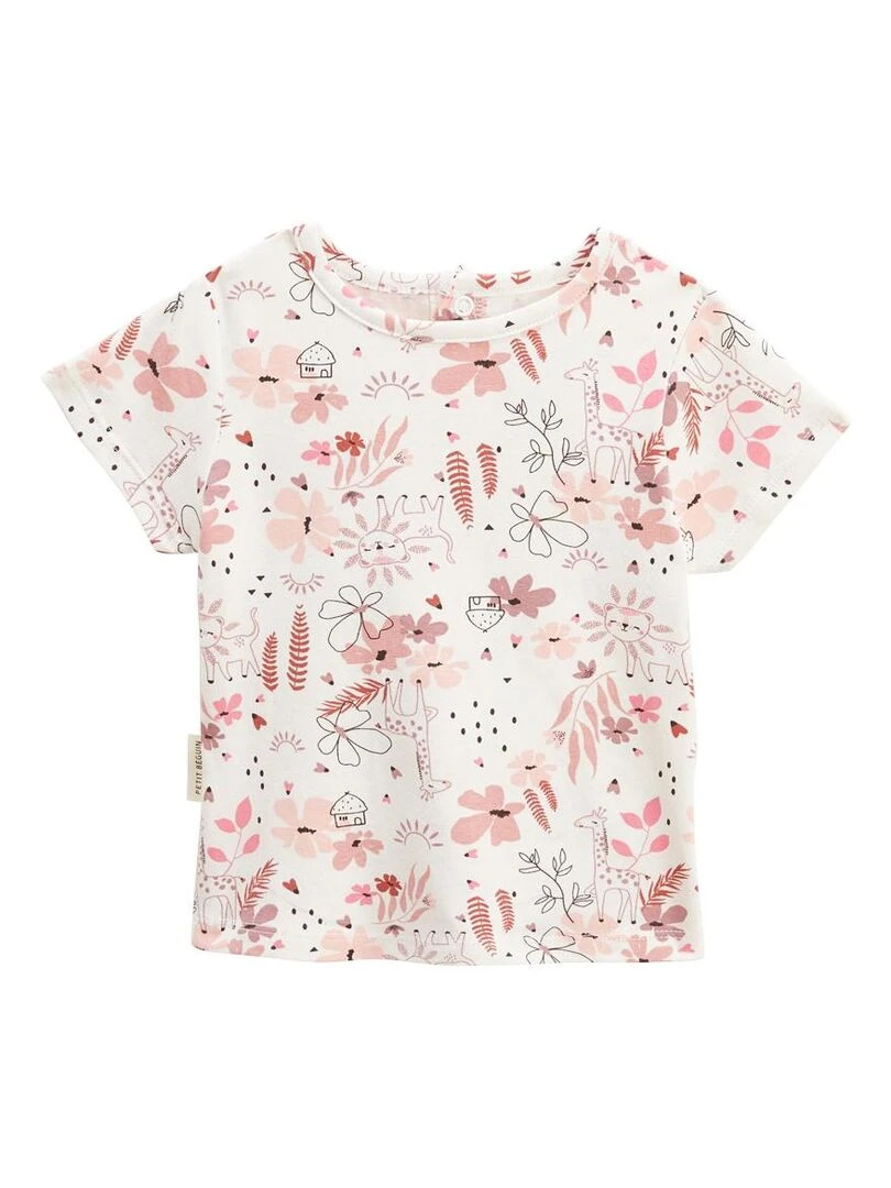Lot de 2 t shirts bébé manches courtes Petit Safari   Rose
