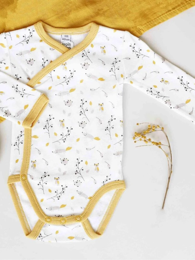 Set t shirt rayé + pantalon denim  écru/bleu/vert   Noukie's   Bleu