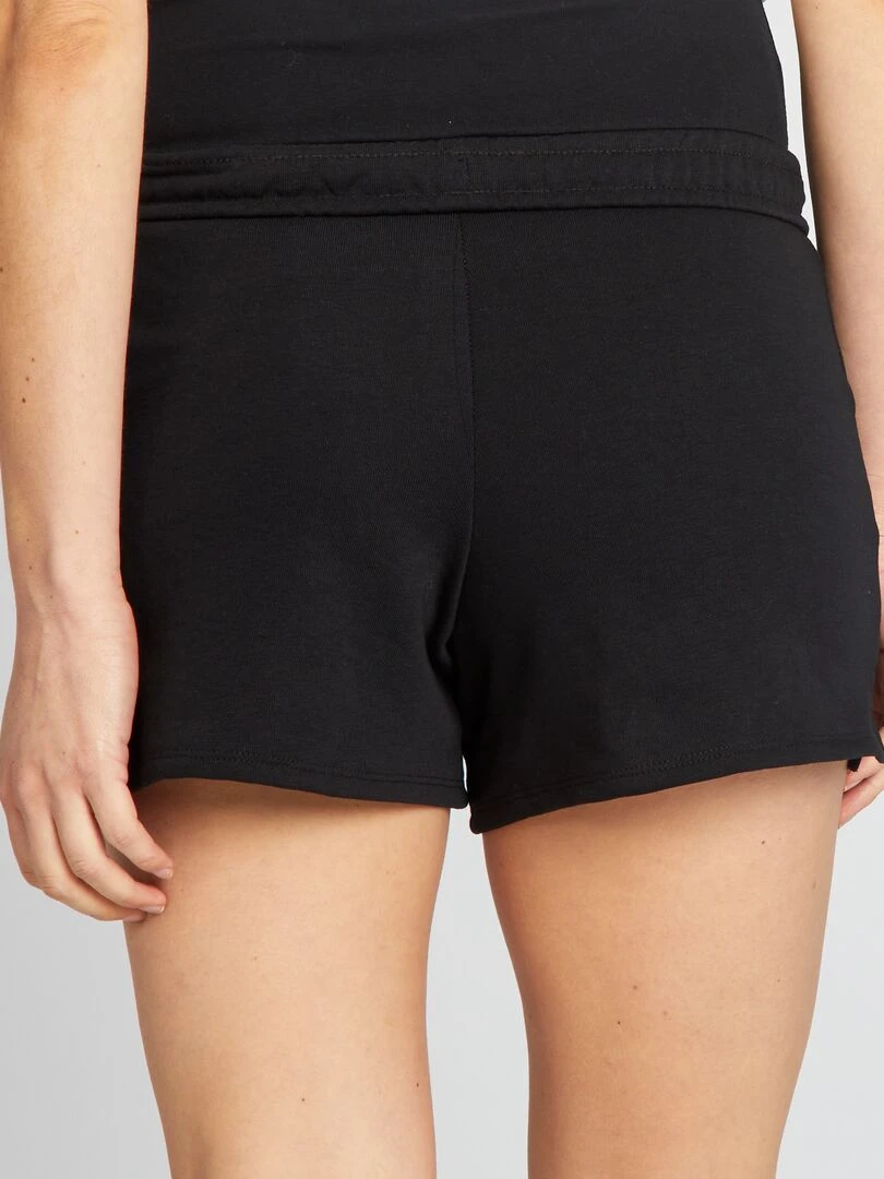 Short grossesse en molleton uni   noir