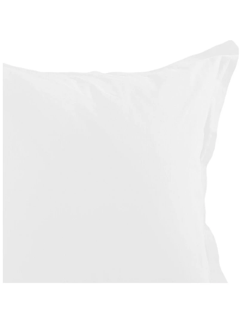Taie d'oreiller unie en coton   Blanc