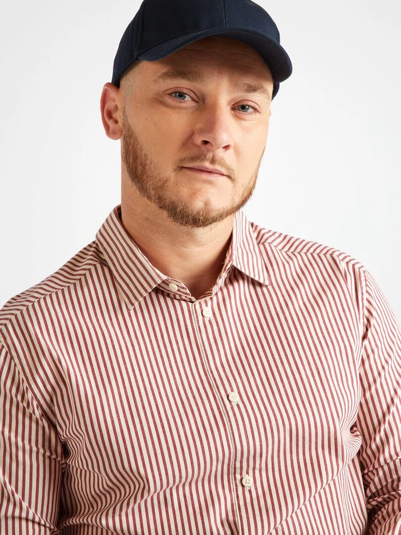 Chemise avec ouverture à scratchs au dos   So Easy   Rouge/blanc