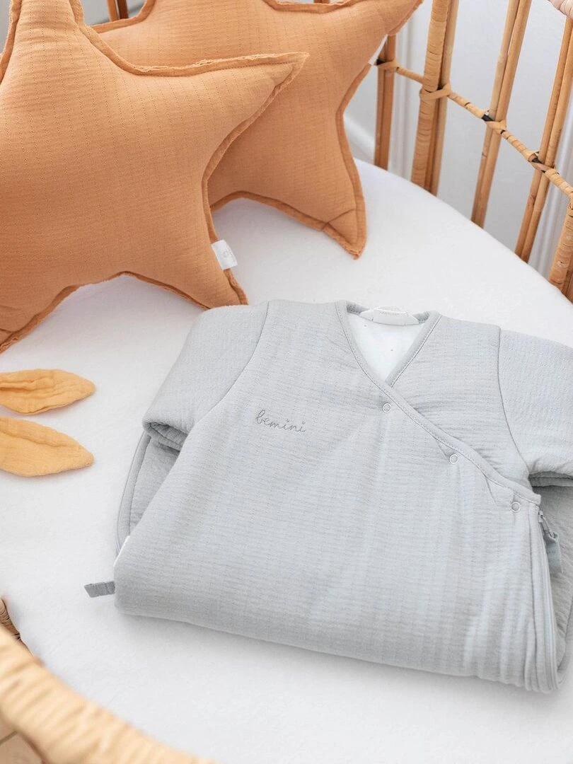 Bemini Gigoteuse avec moufles Pady Tetra Jersey et jersey Gris