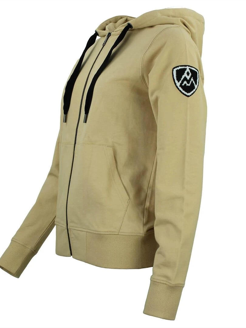 Sweat zippé à capuche femme ACLARA   Beige