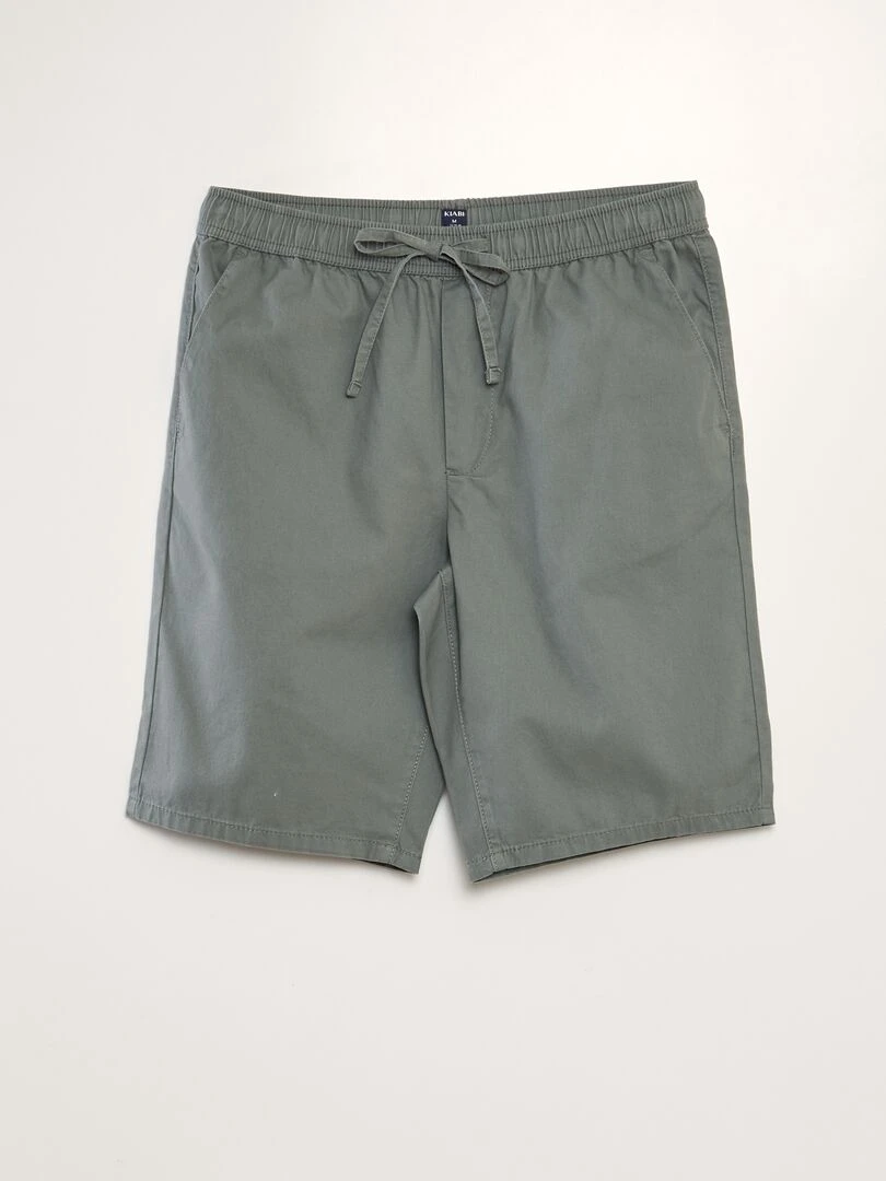 Bermuda chino avec taille élastiquée Kaki