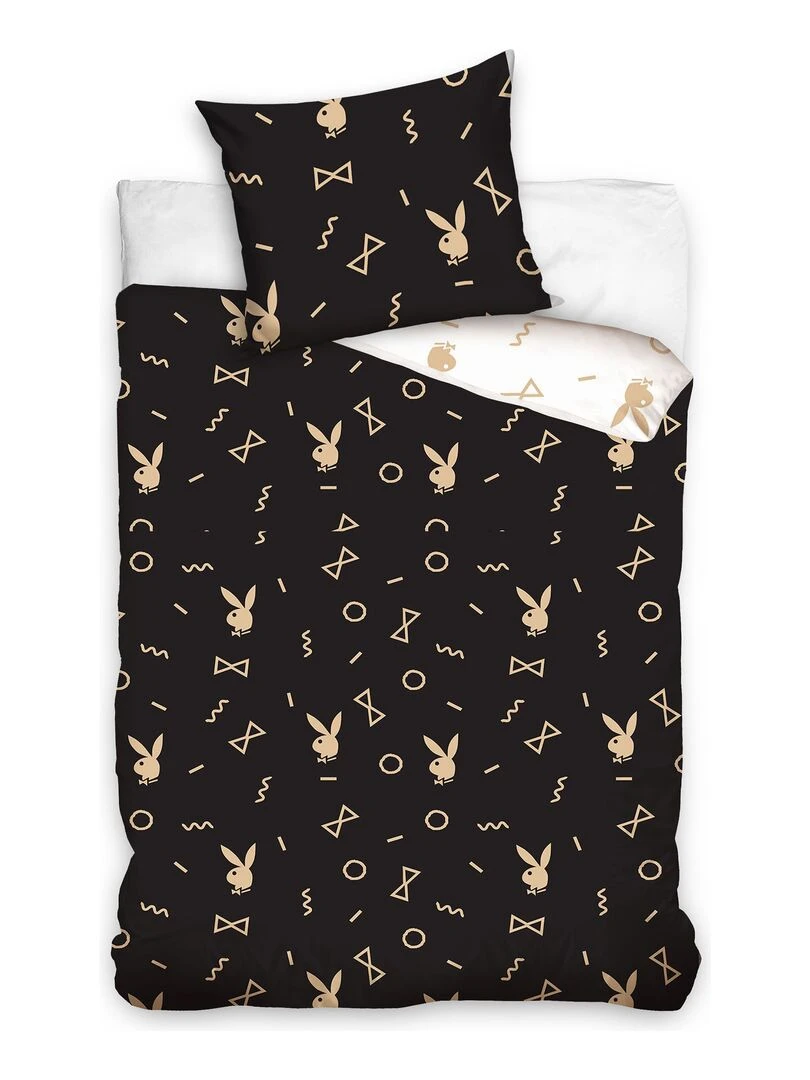 Parure de lit coton Playboy Noir Noir