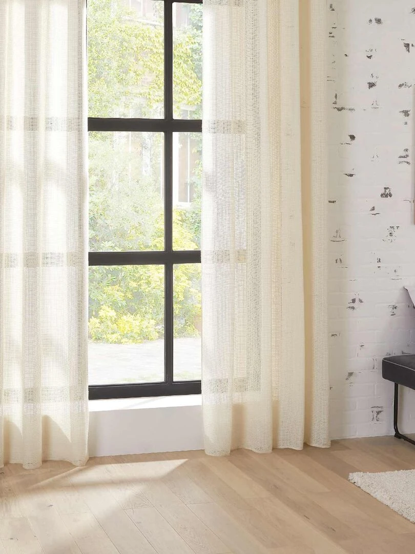 Voilage tamisant       Effet maille   Beige