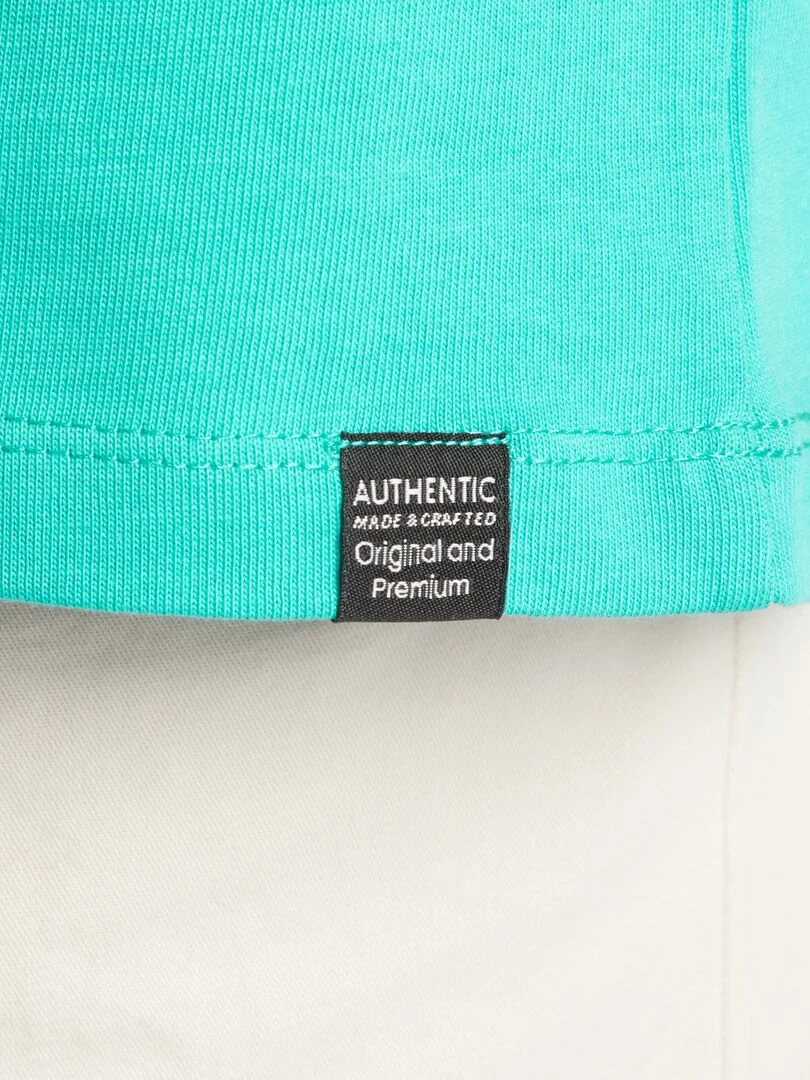 T shirt en coton uni   Bleu