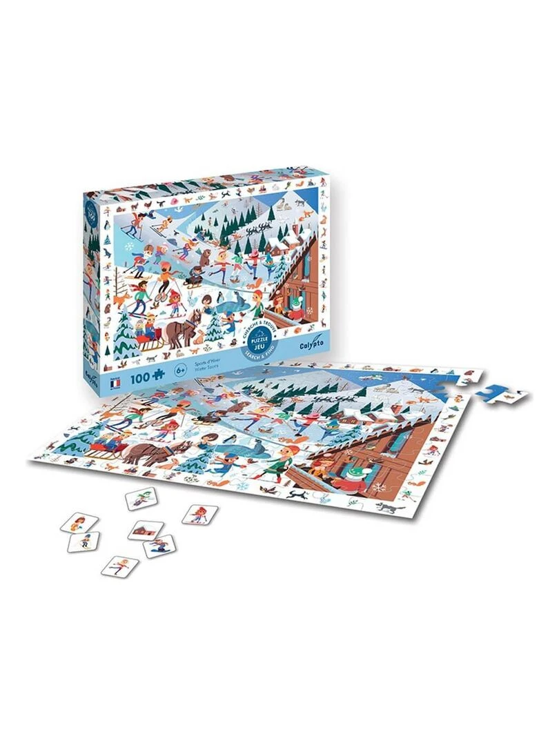 Puzzle 100 pièces : Cherche et Trouve : Sports d'Hiver   N/A