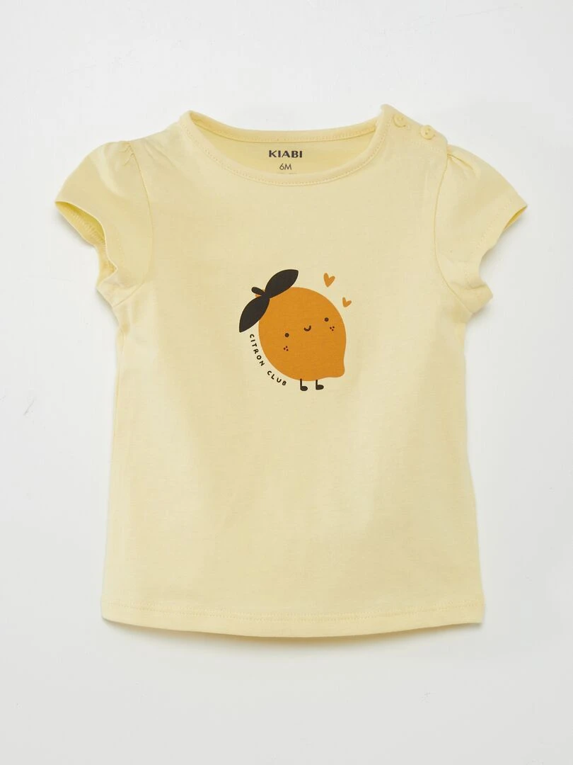T shirt animé Jaune
