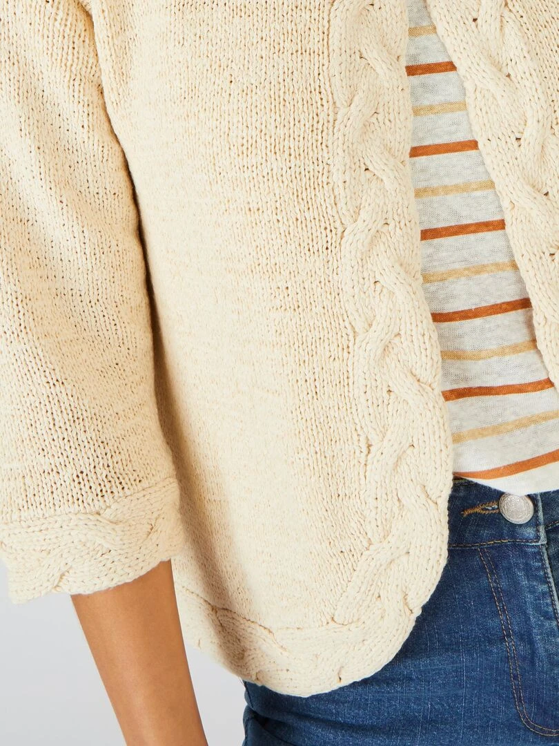 Gilet boléro manches 3/4 Damart Beige