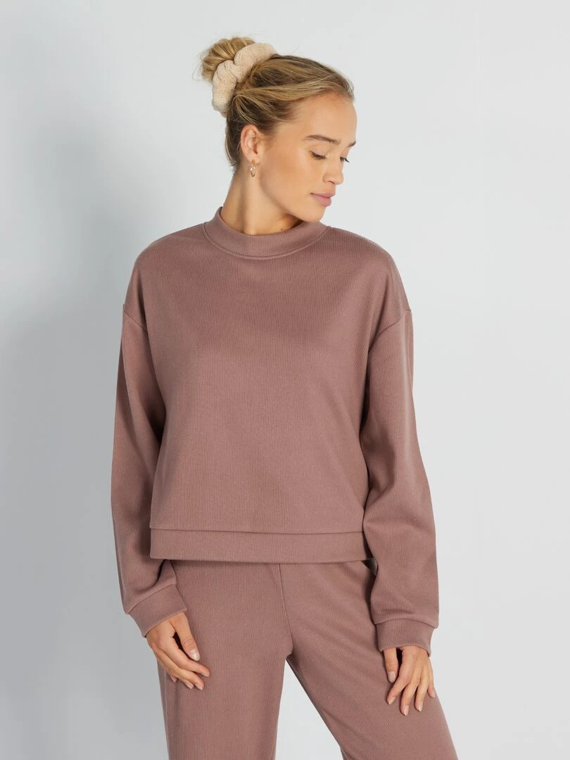 Sweat côtelé Violet
