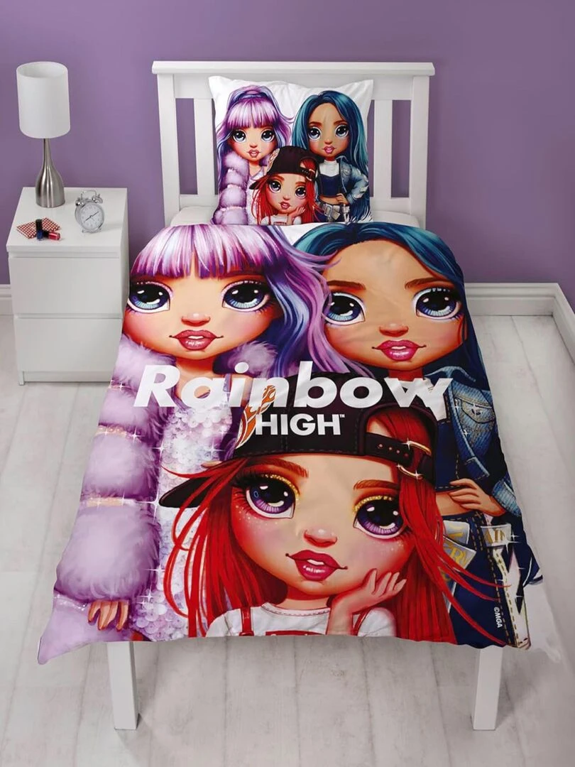 Parure de lit Enfant Rainbow High Faces   Rose