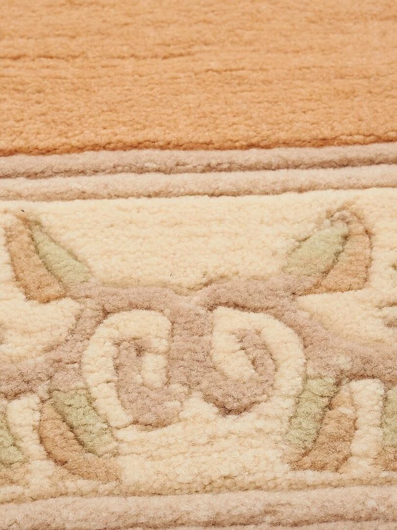 Tapis salon noué main en laine NAPISSA Beige