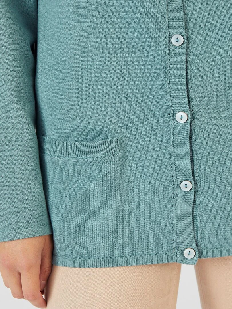 Gilet boutonné manches longues Damart Vert anis
