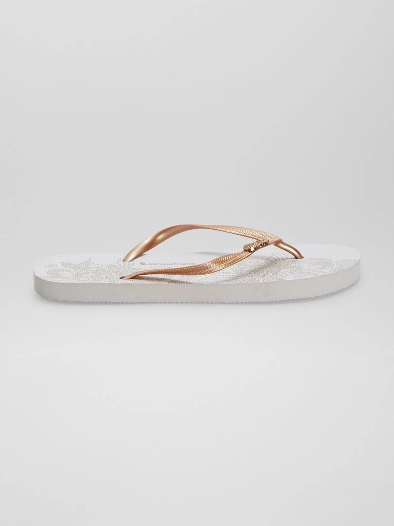 Tongs ananas blanc